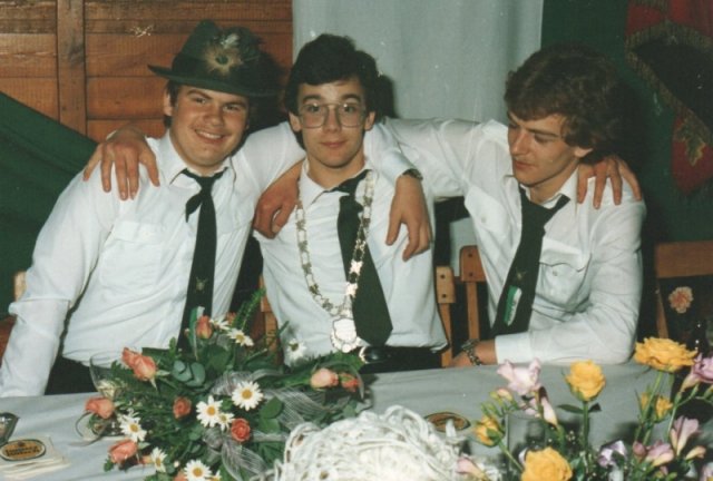 1982 Jungschützenkönig Arnd Wirtz (mit Ralf Schwier und Rainer Neumann)